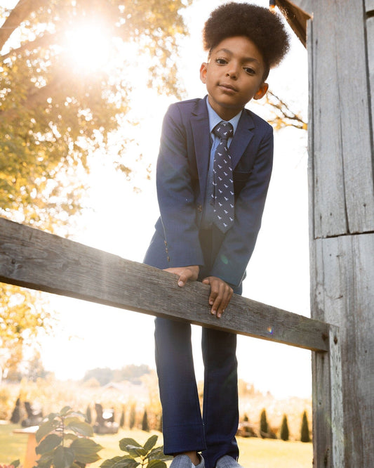 Slant Pocket Pants Navy Blue-1