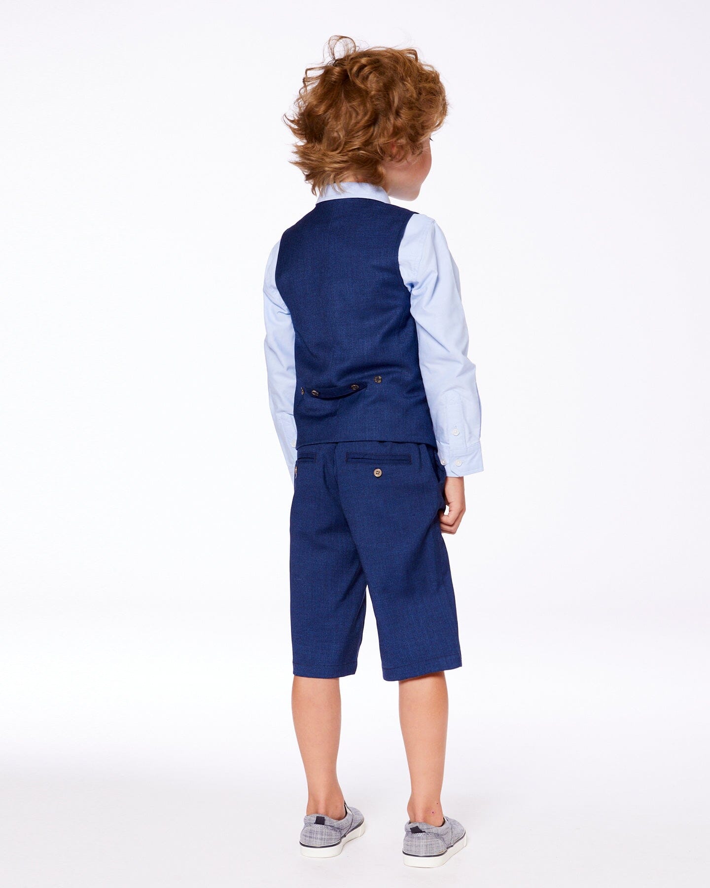 Slant Pocket Bermuda Shorts Navy Blue-2