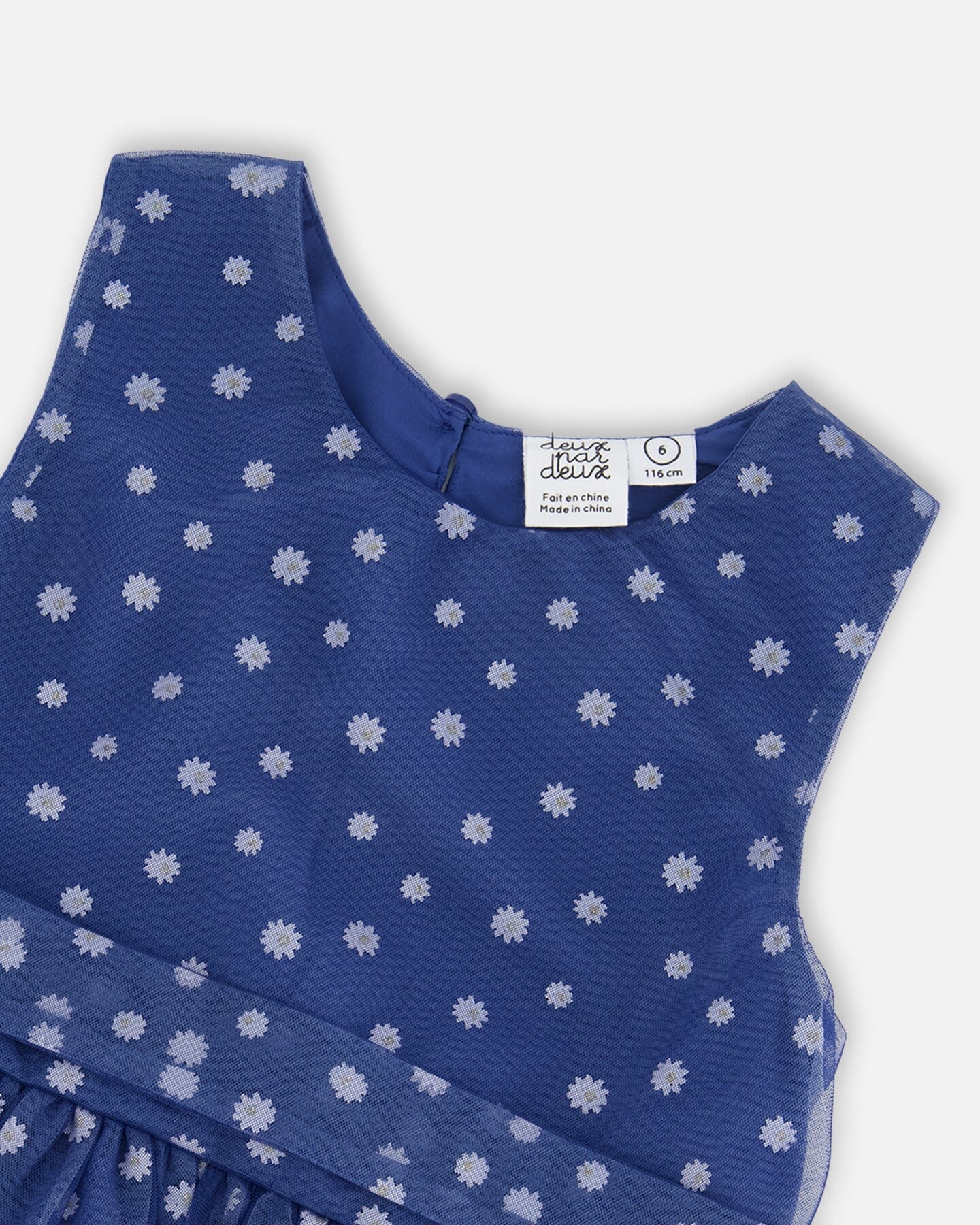 Printed Tiered Dress Blue With Daisy Print-4