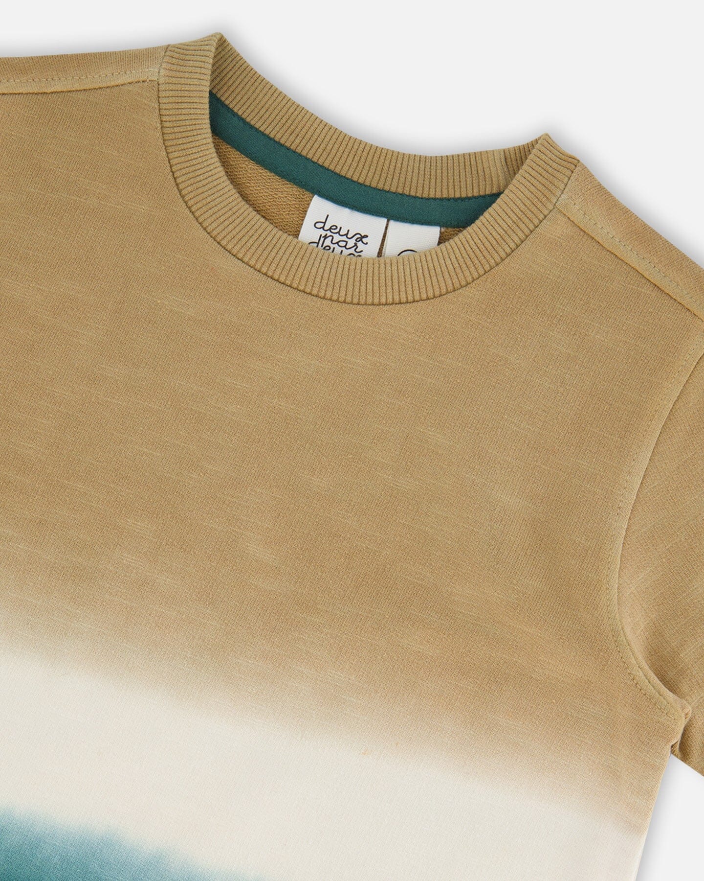 Short Sleeve Tee Gradient Beige And Teal-4