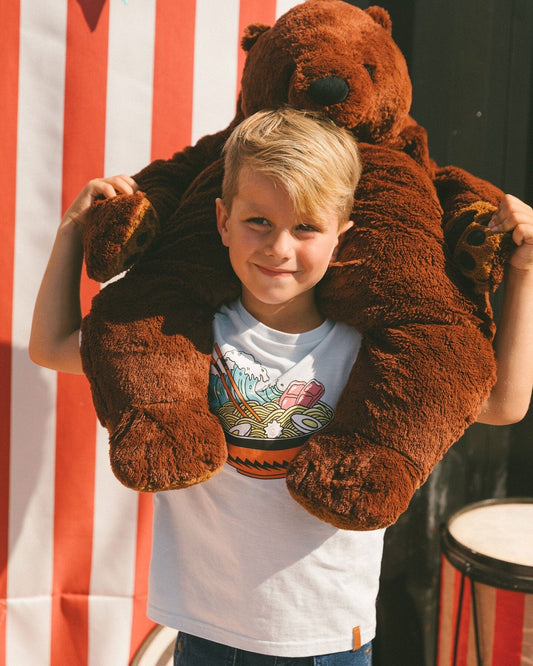 Short Sleeve Graphic Tee Blue And Ramen-1