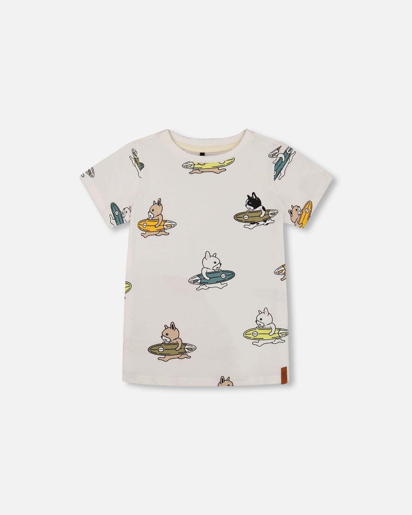 Printed Organic Cotton Tee Multicolored Splash On Off-White-0