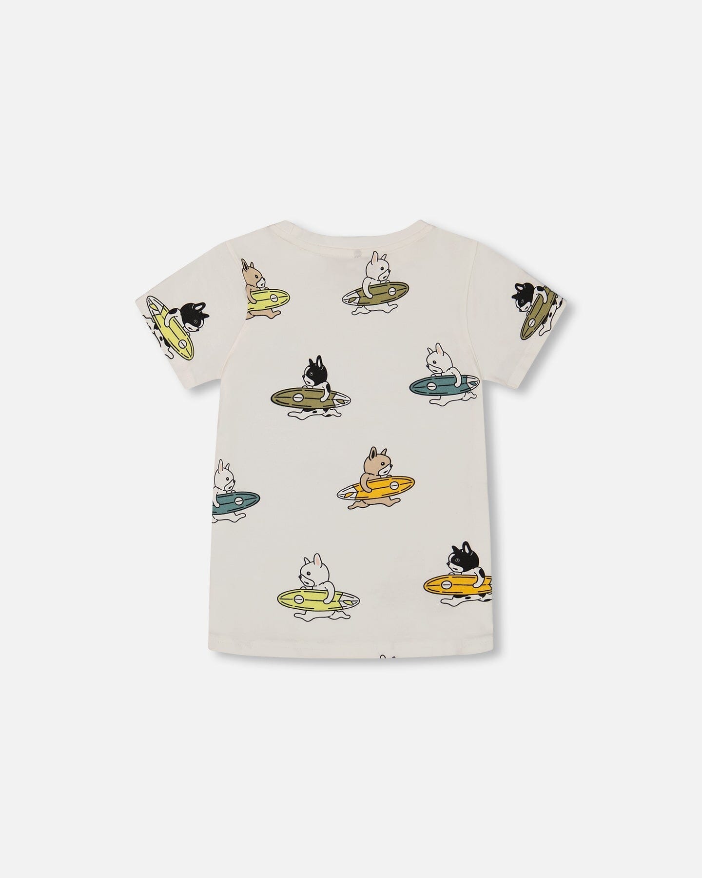 Printed Organic Cotton Tee Multicolored Splash On Off-White-2