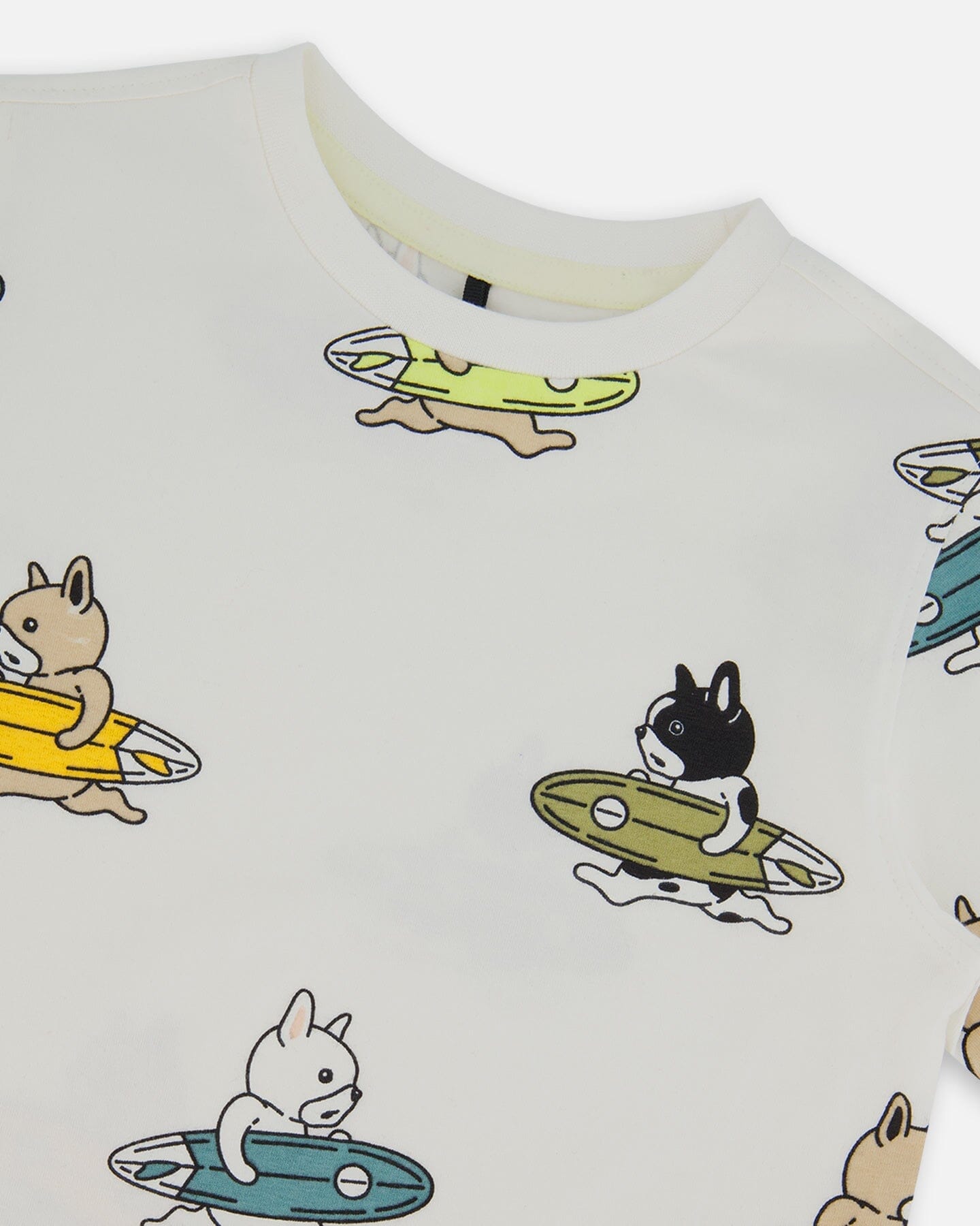 Printed Organic Cotton Tee Multicolored Splash On Off-White-3