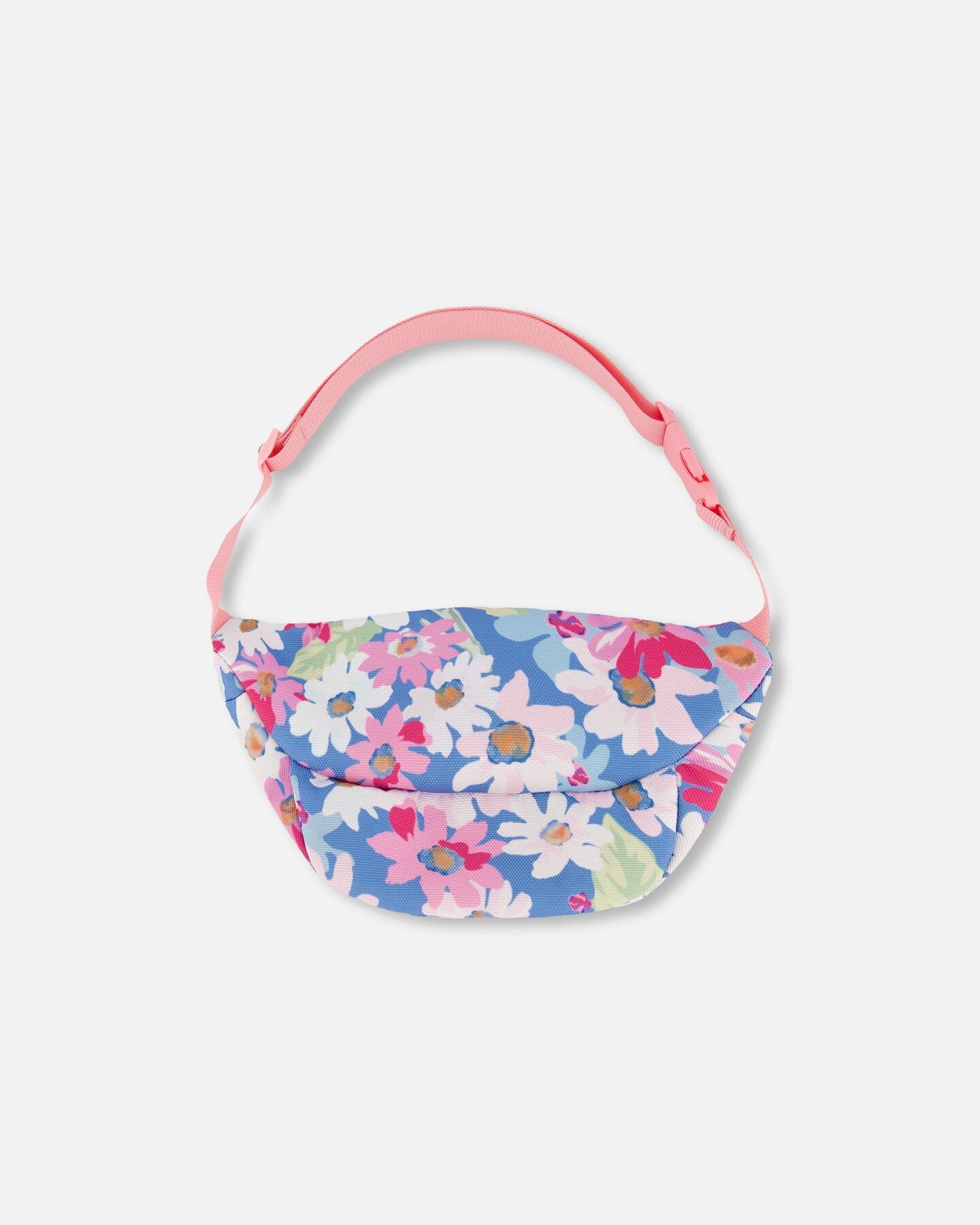 Printed Fanny Pack White, Pink, And Green Flowers-1