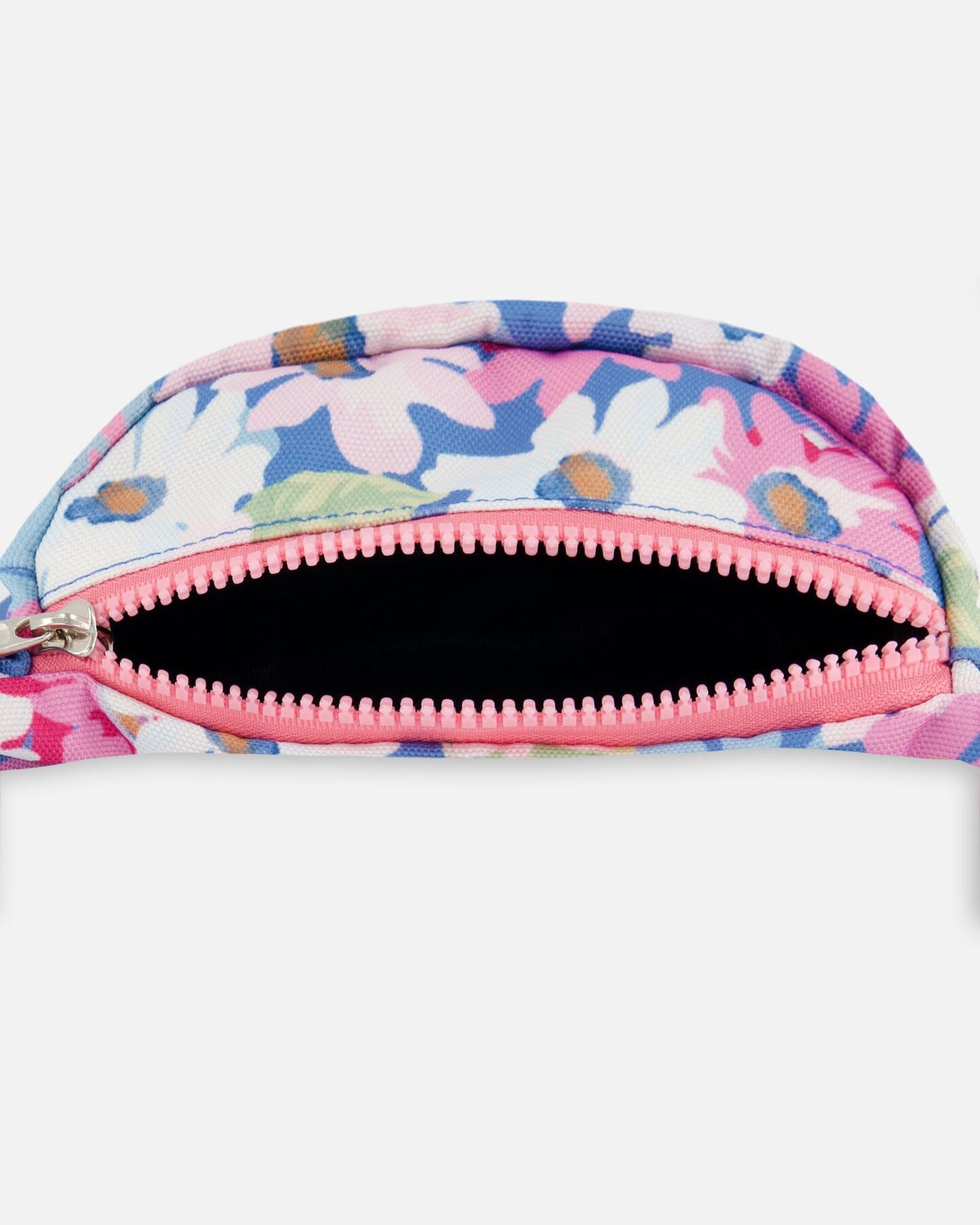 Printed Fanny Pack White, Pink, And Green Flowers-3