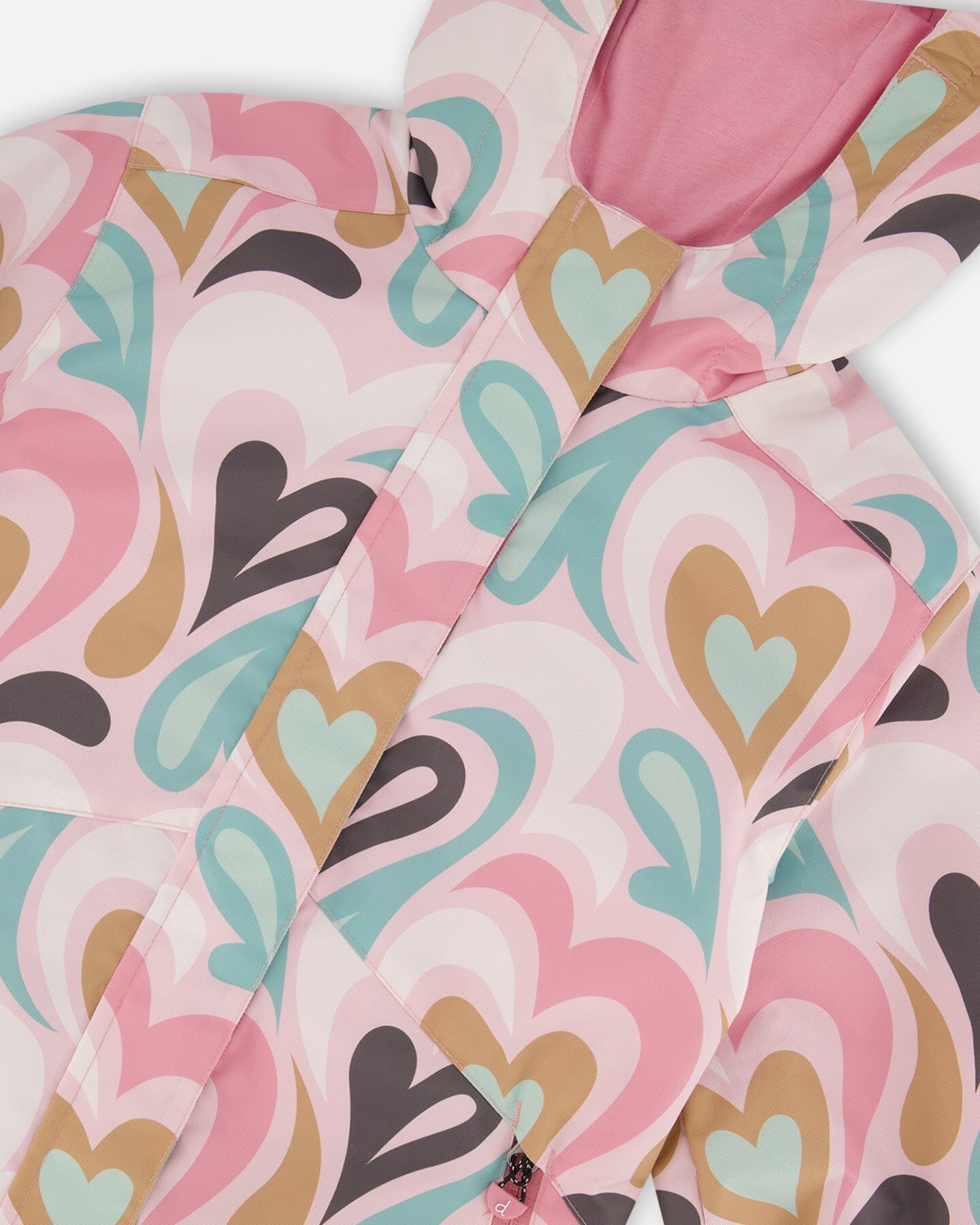 3-In-1 Mid-Season Outerwear Set With Printed Jacket Light Pink And Beige Pant-4