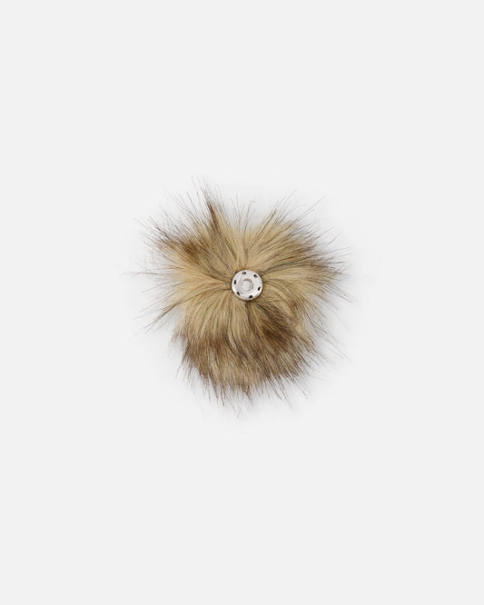 Beige Fake Fur Pompom For Hat-1