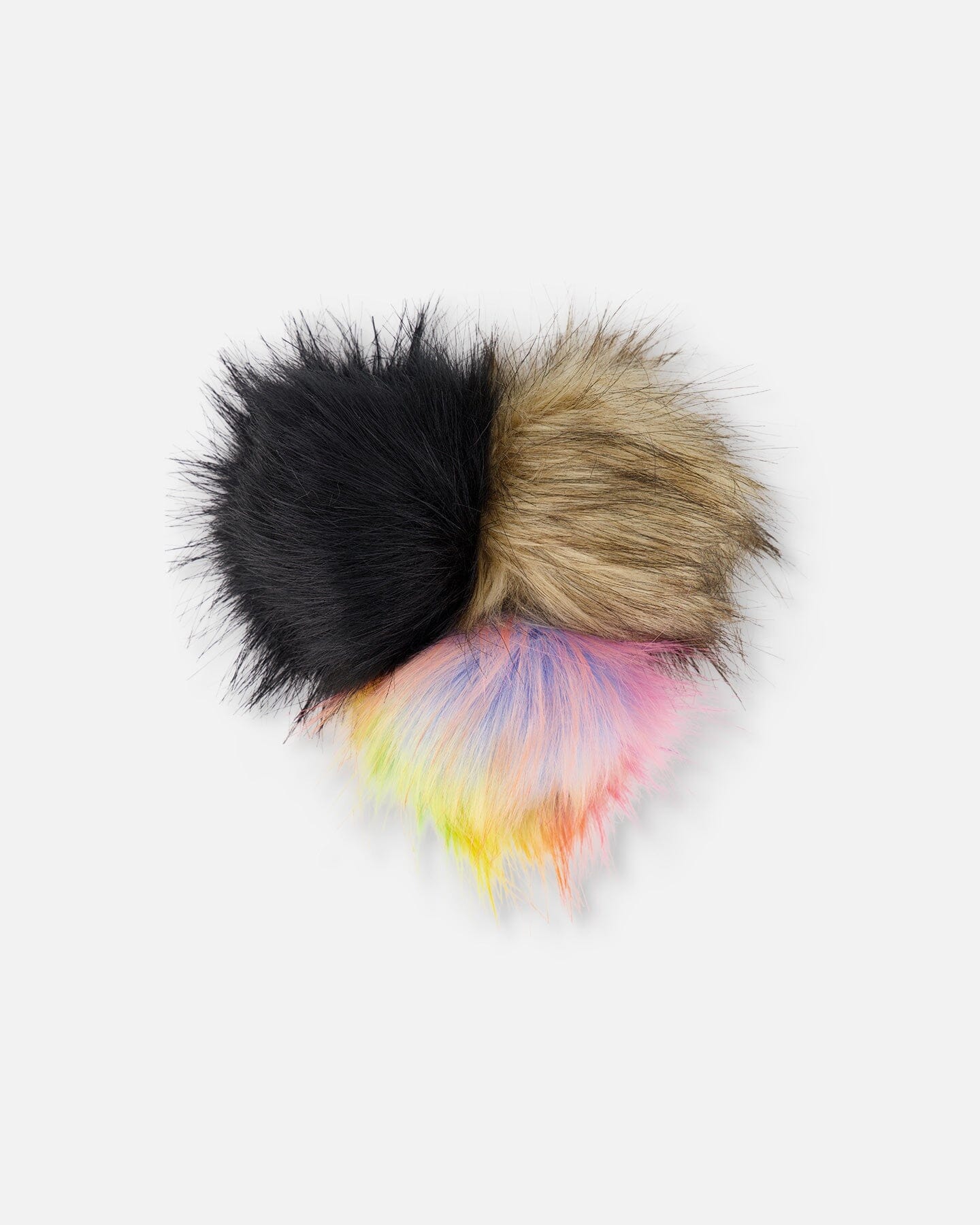 Beige Fake Fur Pompom For Hat-2