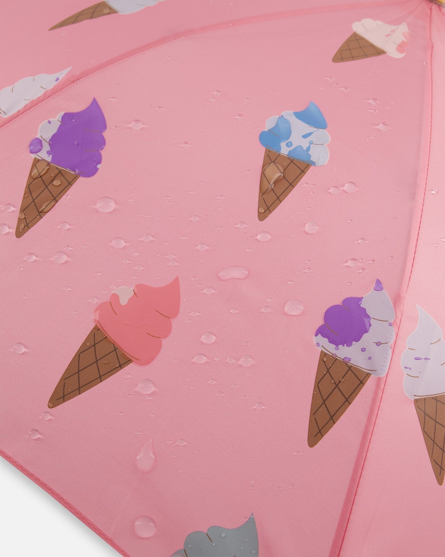 Pink Umbrella With Cones That Change Color Upon Contact With Water-4