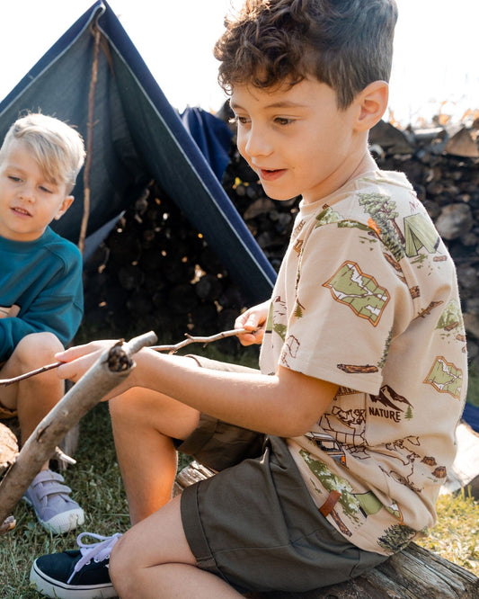 Stretch Twill Short Dark Olive Green-1