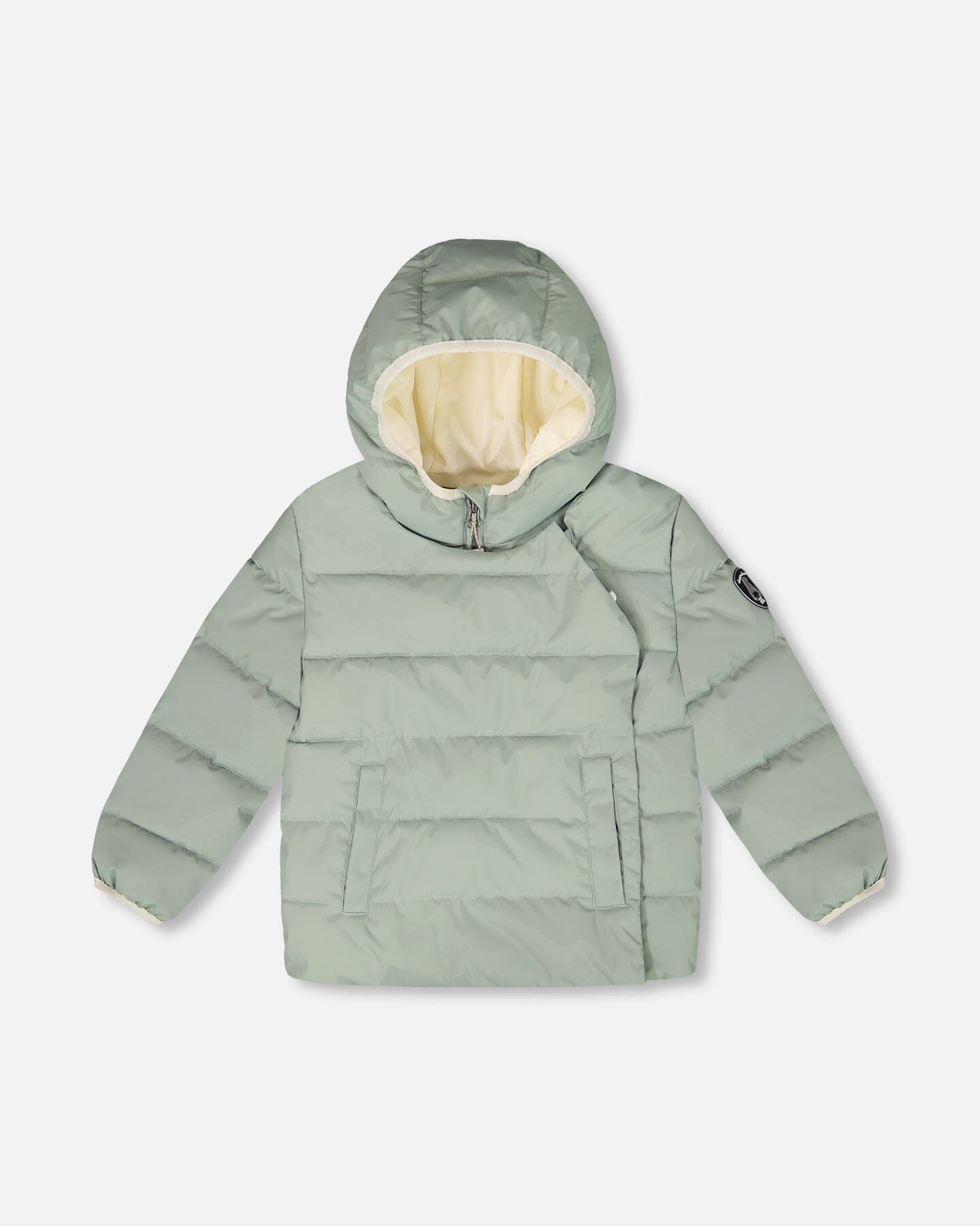 Compressible Winter Puffy Coat Designed For Car Seat Sage Green-0