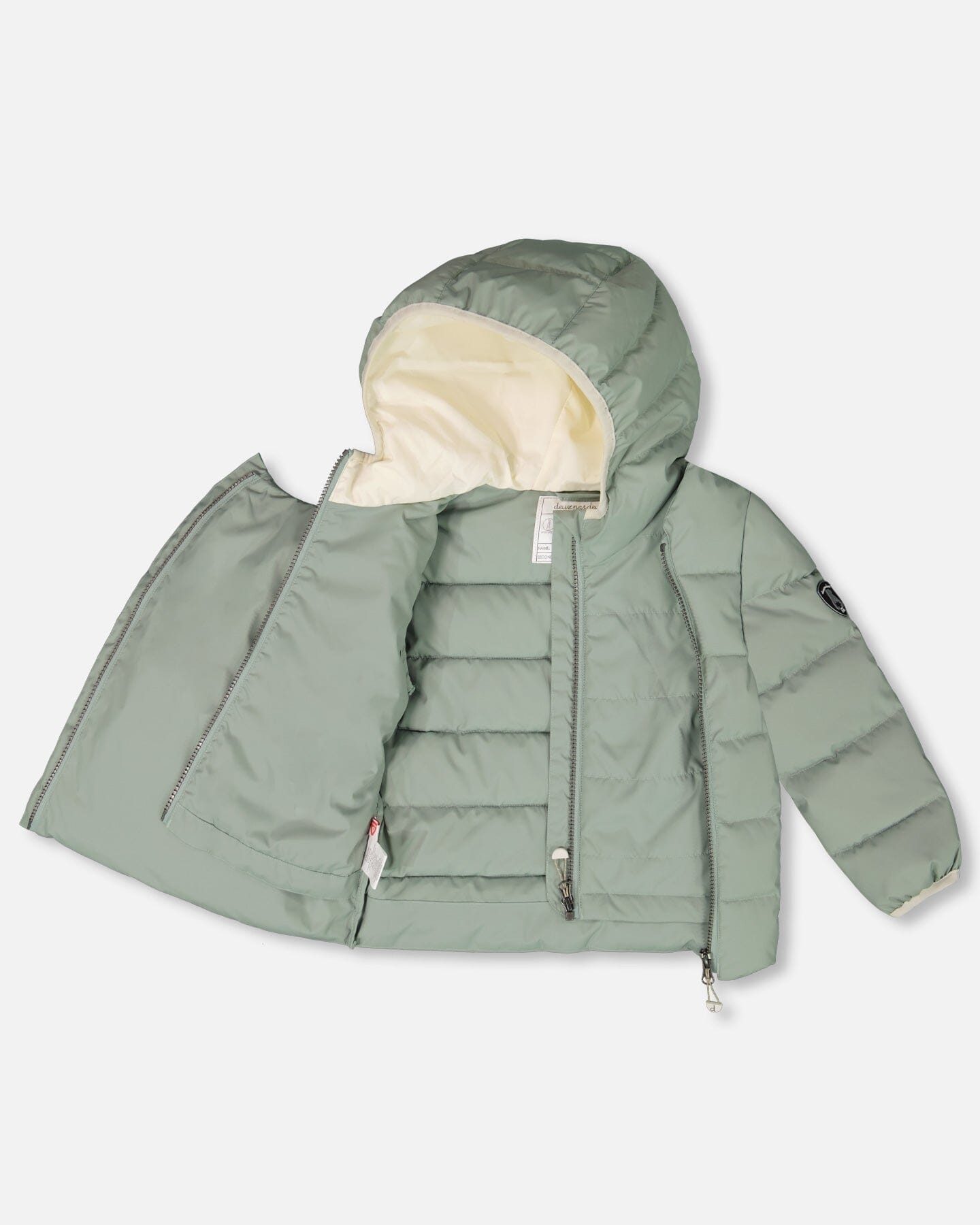 Compressible Winter Puffy Coat Designed For Car Seat Sage Green-3