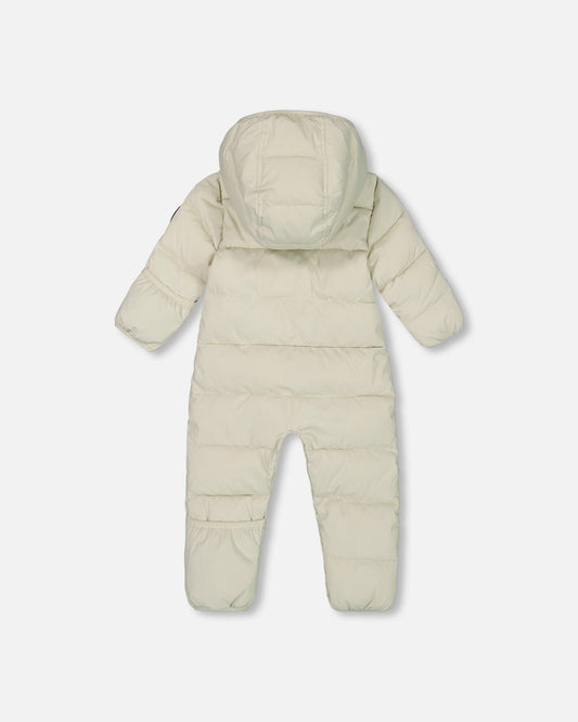 One-Piece Baby Cloud Compressible Snowsuit Designed For Car Seat Off-White-1