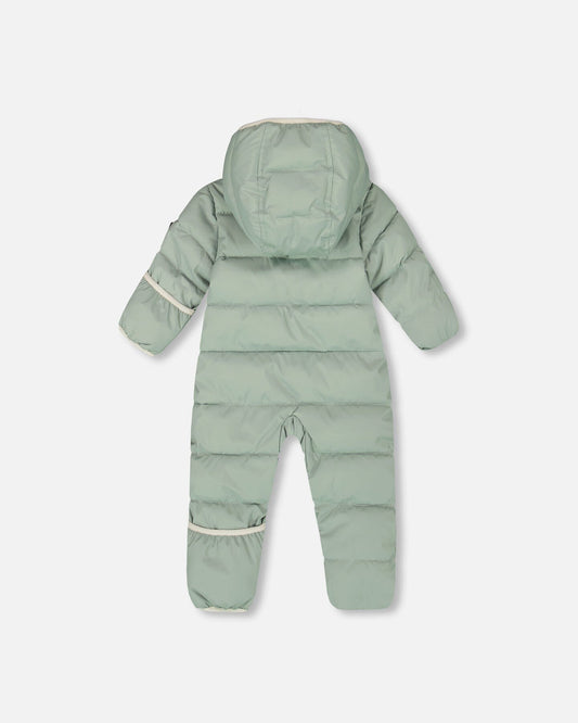 One-Piece Baby Cloud Compressible Snowsuit Designed For Car Seat Sage Green-1