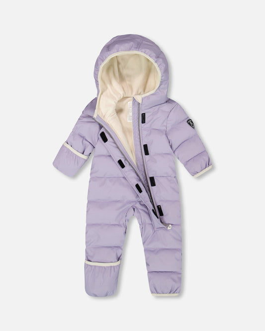 One-Piece Baby Cloud Compressible Snowsuit Designed For Car Seat Purple Gray-1