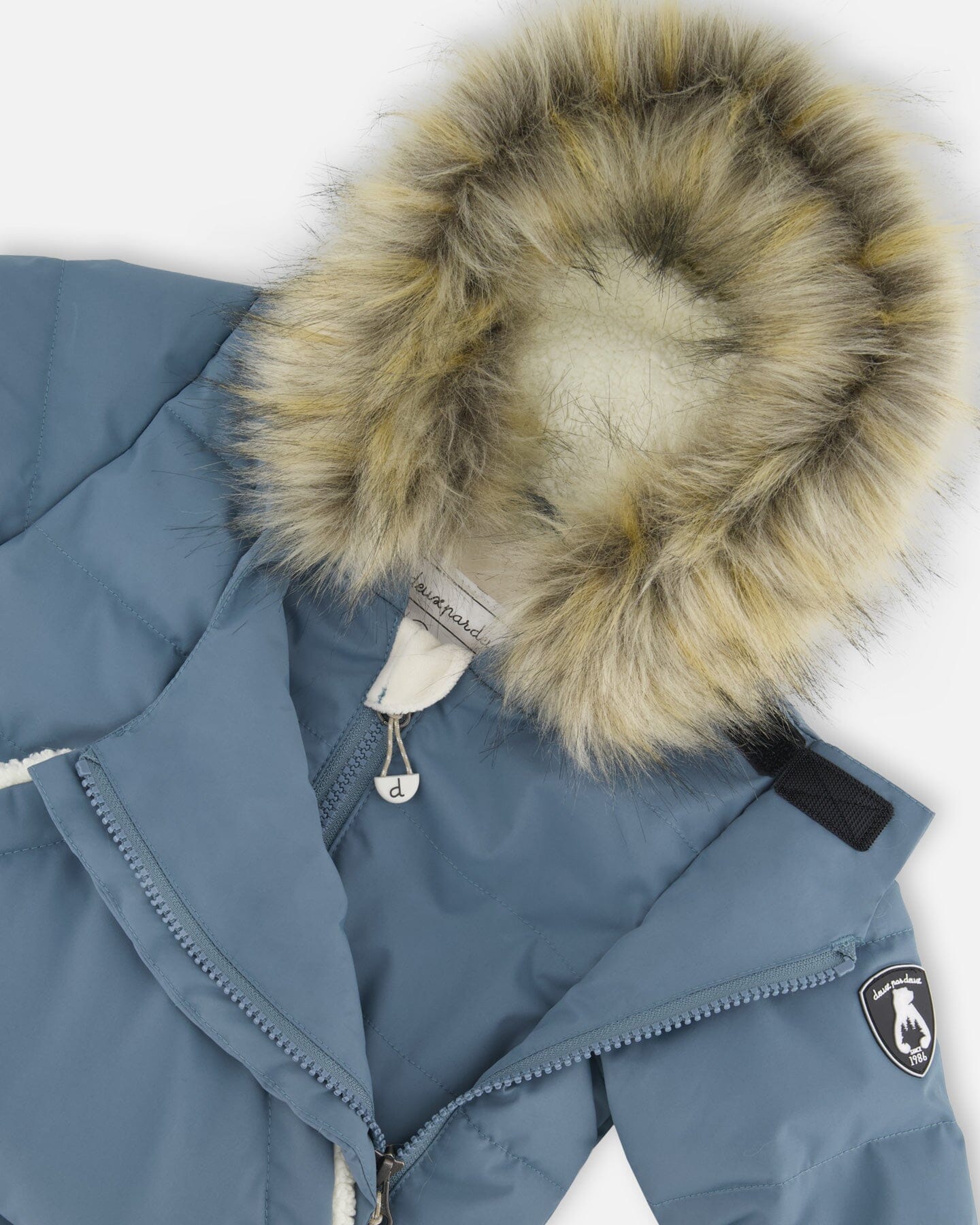 One-Piece Baby Snug Snowsuit Designed For Car Seat Dark Gray Blue-4