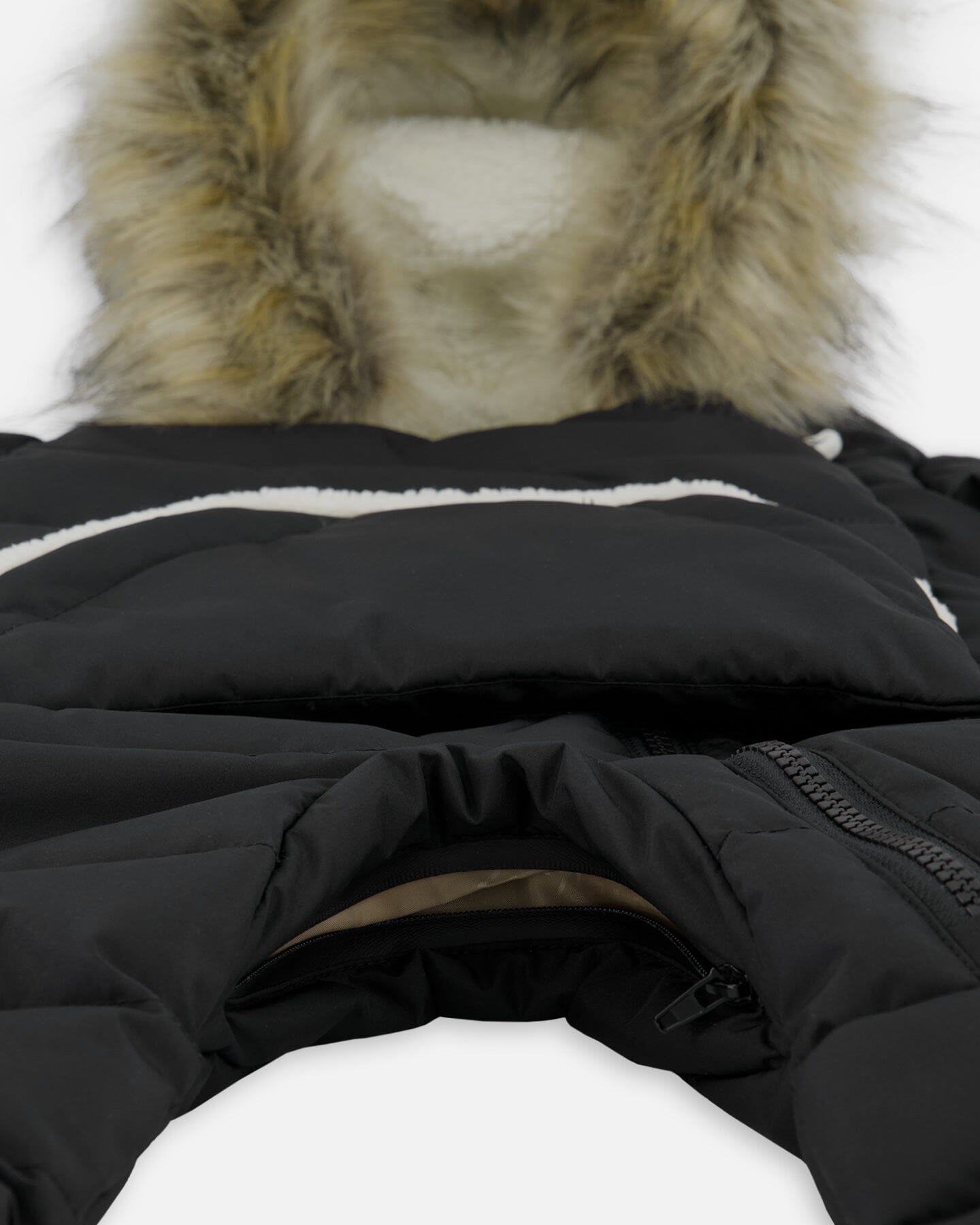 One-Piece Baby Snug Snowsuit Designed For Car Seat Black-4