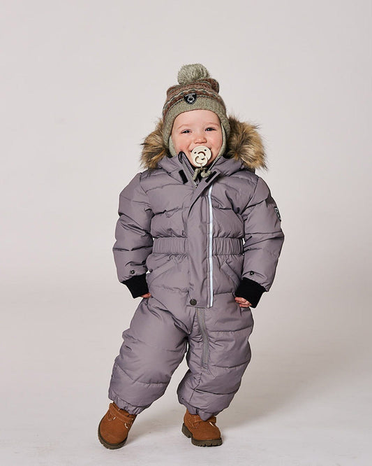 One-Piece Baby Original Puffy Snowsuit Gray-1