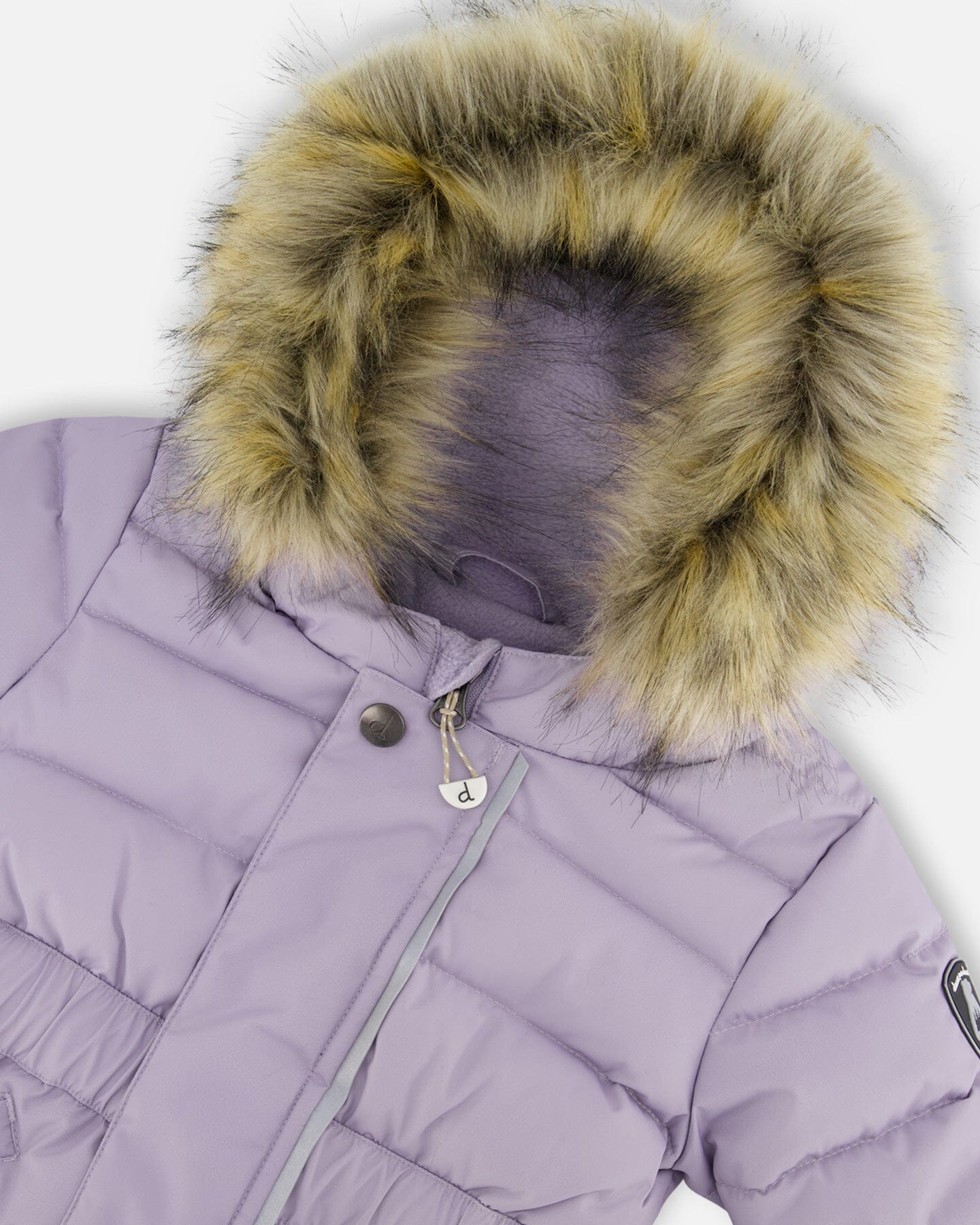 One-Piece Baby Original Puffy Snowsuit Purple Gray-3