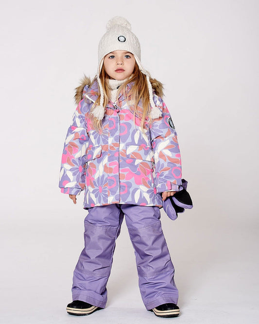 Two-Piece Discover Snowsuit With Printed Jacket Purple Gray-1