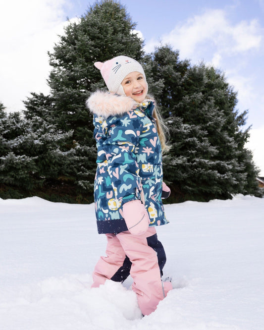 Two-Piece Discover Snowsuit With Printed Jacket Dusty Pink-1