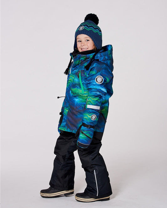 Two-Piece Play Snowsuit With Printed Jacket Black-1