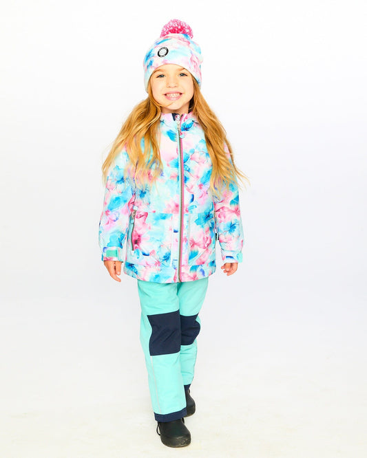 Two-Piece Chill Outerwear Set With Light Insulation Turquoise Blue-1