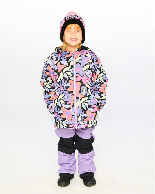 Two-Piece Chill Outerwear Set With Light Insulation Purple Gray-1