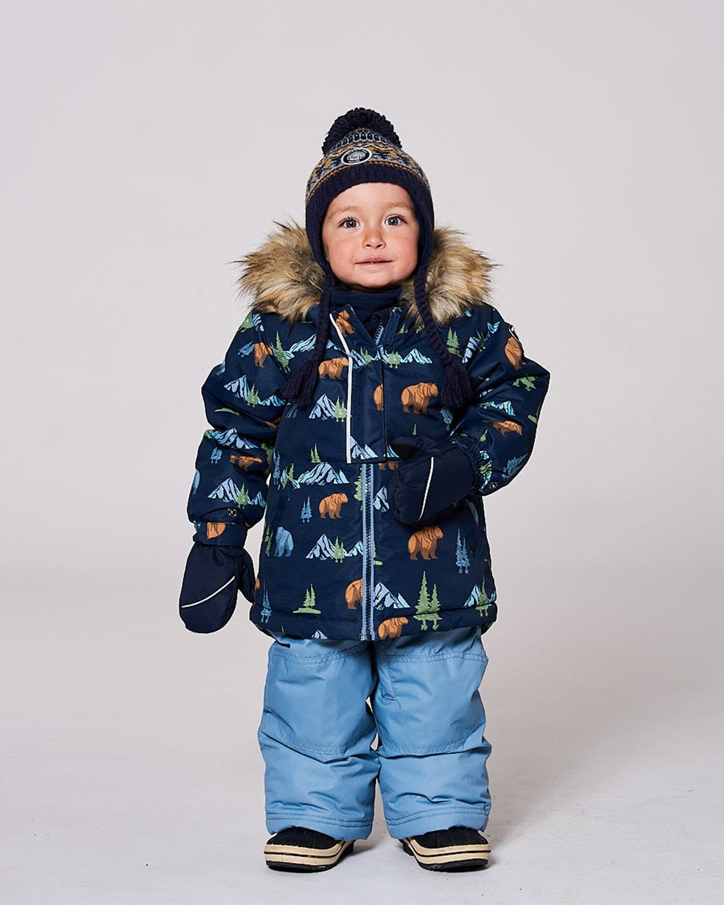 Two-Piece Baby Play Snowsuit Blue Gray-1