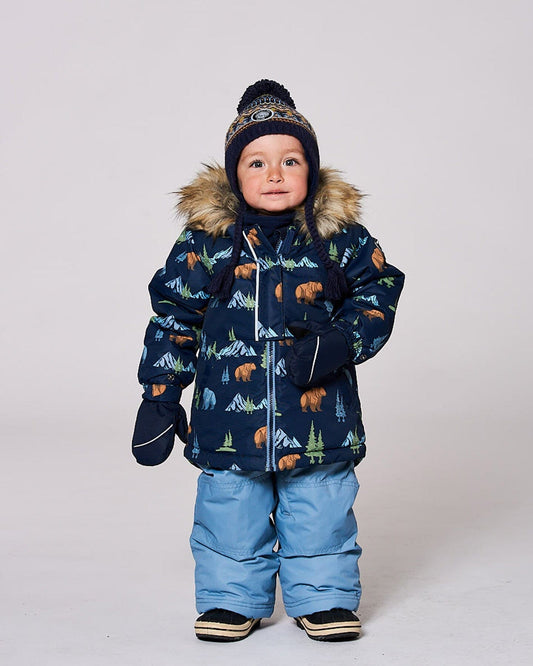 Two-Piece Baby Play Snowsuit Blue Gray-1