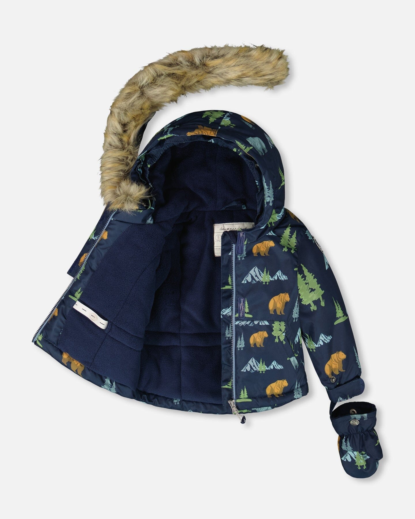 Two-Piece Baby Play Snowsuit Blue Gray-2