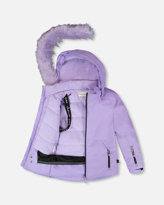 Two-Piece Play Snowsuit With Printed Pants Lavender-1