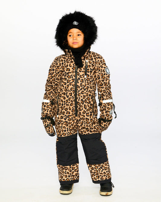 One-Piece Play Snowsuit Beige Leopard-1