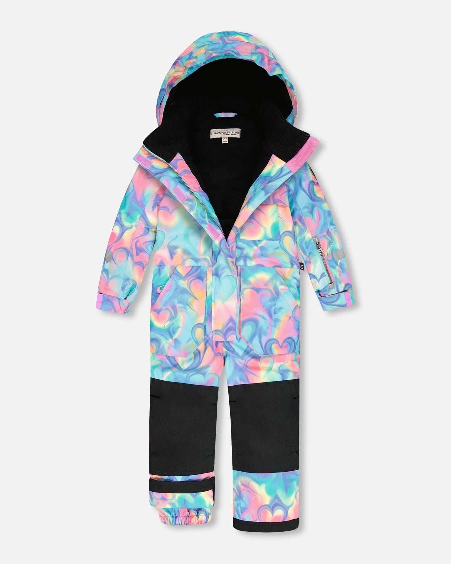 One-Piece Play Snowsuit Rainbow Heart Print-4