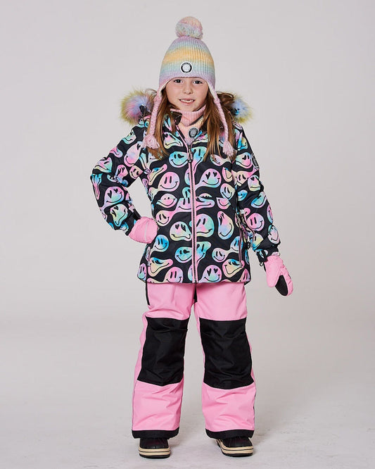 Two-Piece Play Snowsuit With Printed Jacket Pink-1