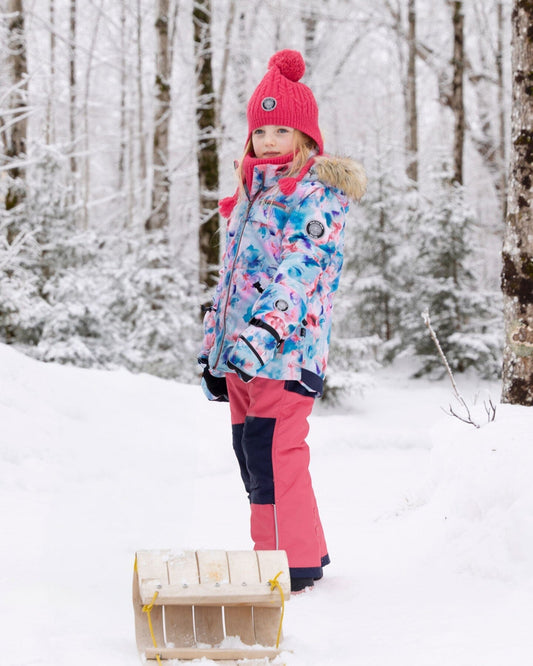 Two-Piece Play Snowsuit With Printed Jacket Flash Coral-1
