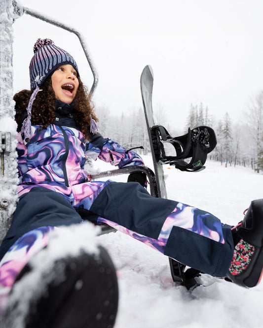 One-Piece Teknik Snowsuit Pink And Blue Marble-1