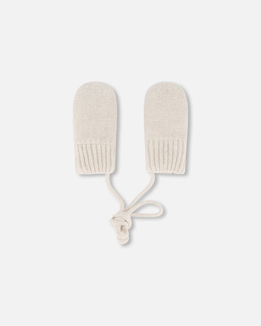 Infant Knit Mittens Off-White-1
