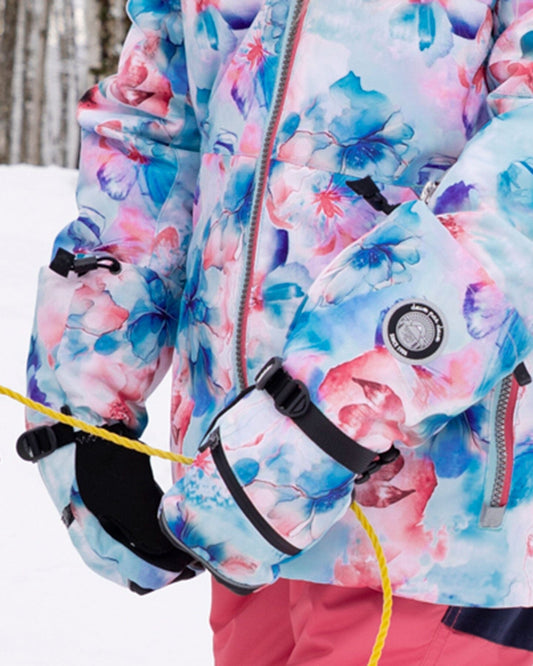 Winter Mittens Teknik Blue Flower Print-1