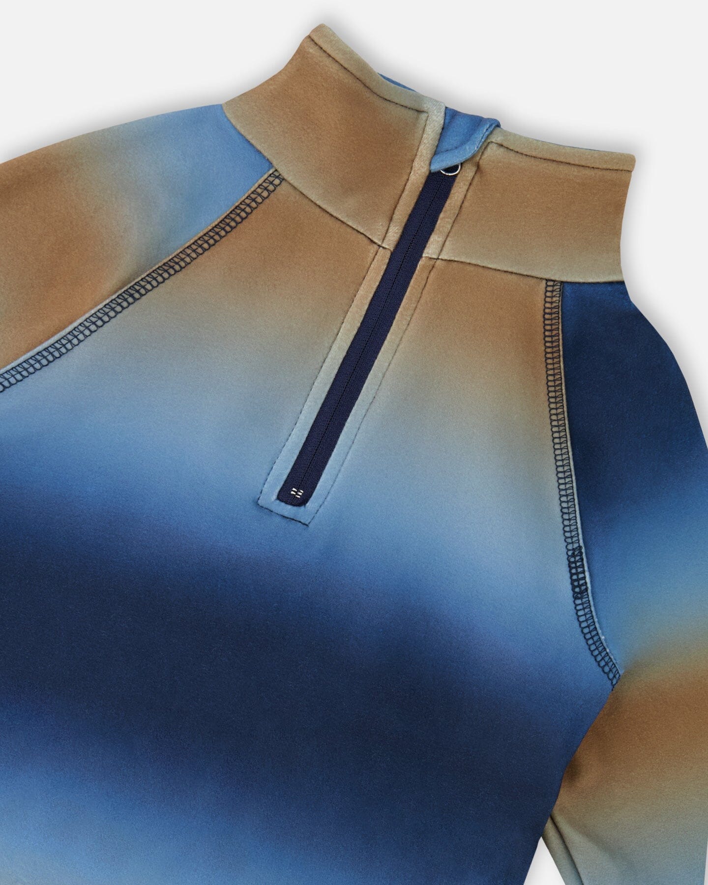 Two-Piece Thermal Underwear Set Blue And Beige Gradient-3