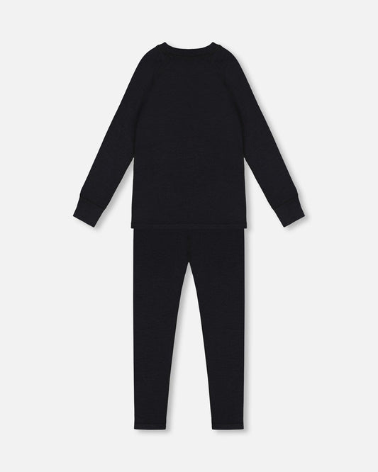 Merino Wool Base Layer Set Black-1