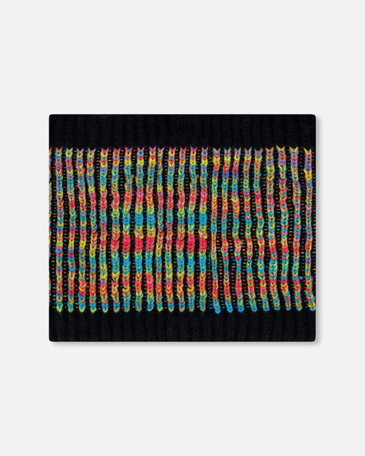 Lined Knit Neckwarmer Black And Multicolor-1