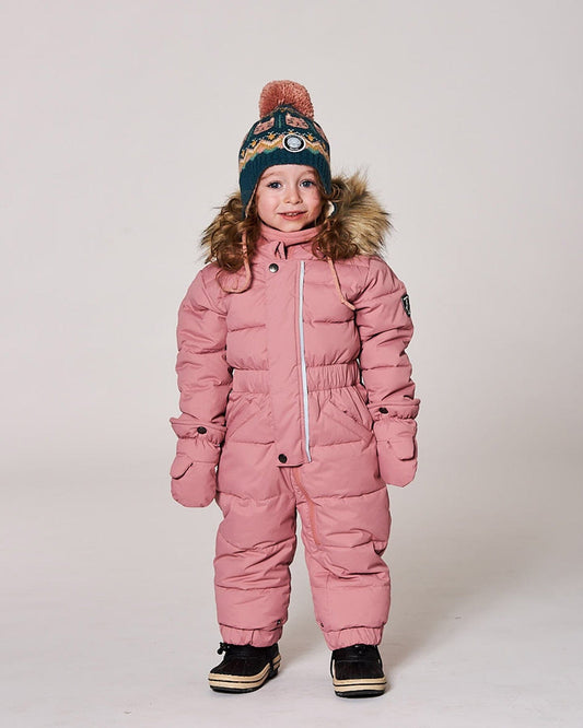 Lined Peruvian Knit Pompom Hat Green And Pink-1