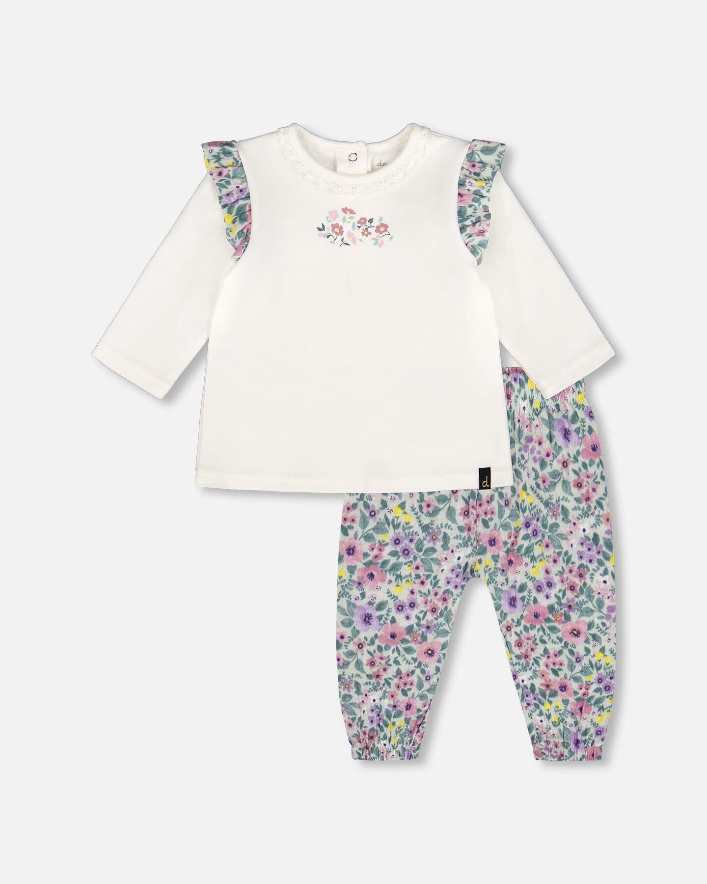 Organic Cotton Off-White Top And Muslin Pants Set-0