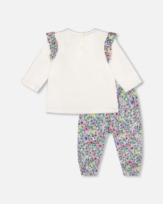 Organic Cotton Off-White Top And Muslin Pants Set-1