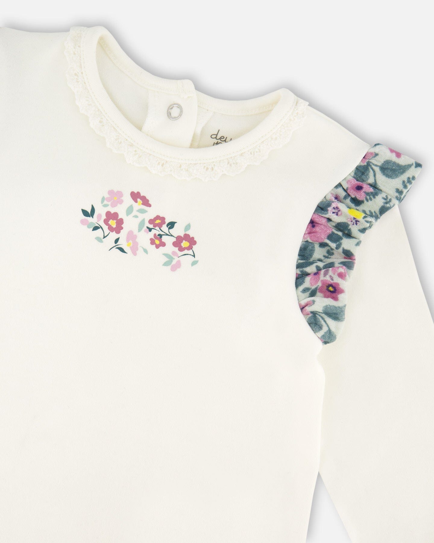 Organic Cotton Off-White Top And Muslin Pants Set-2