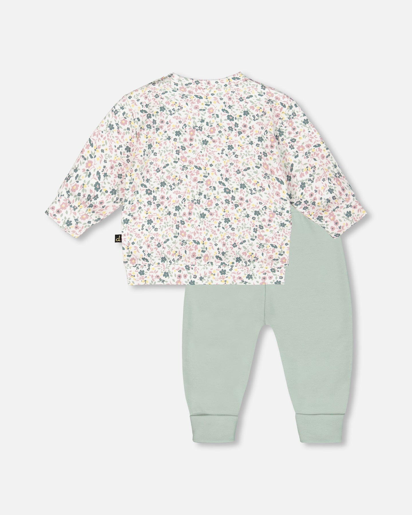 Organic Cotton Evolutive Pant And Long Sleeve Top Set Jade Green-1