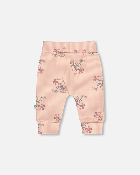 Organic Cotton Evolutive Pant Pink Cat Print-1