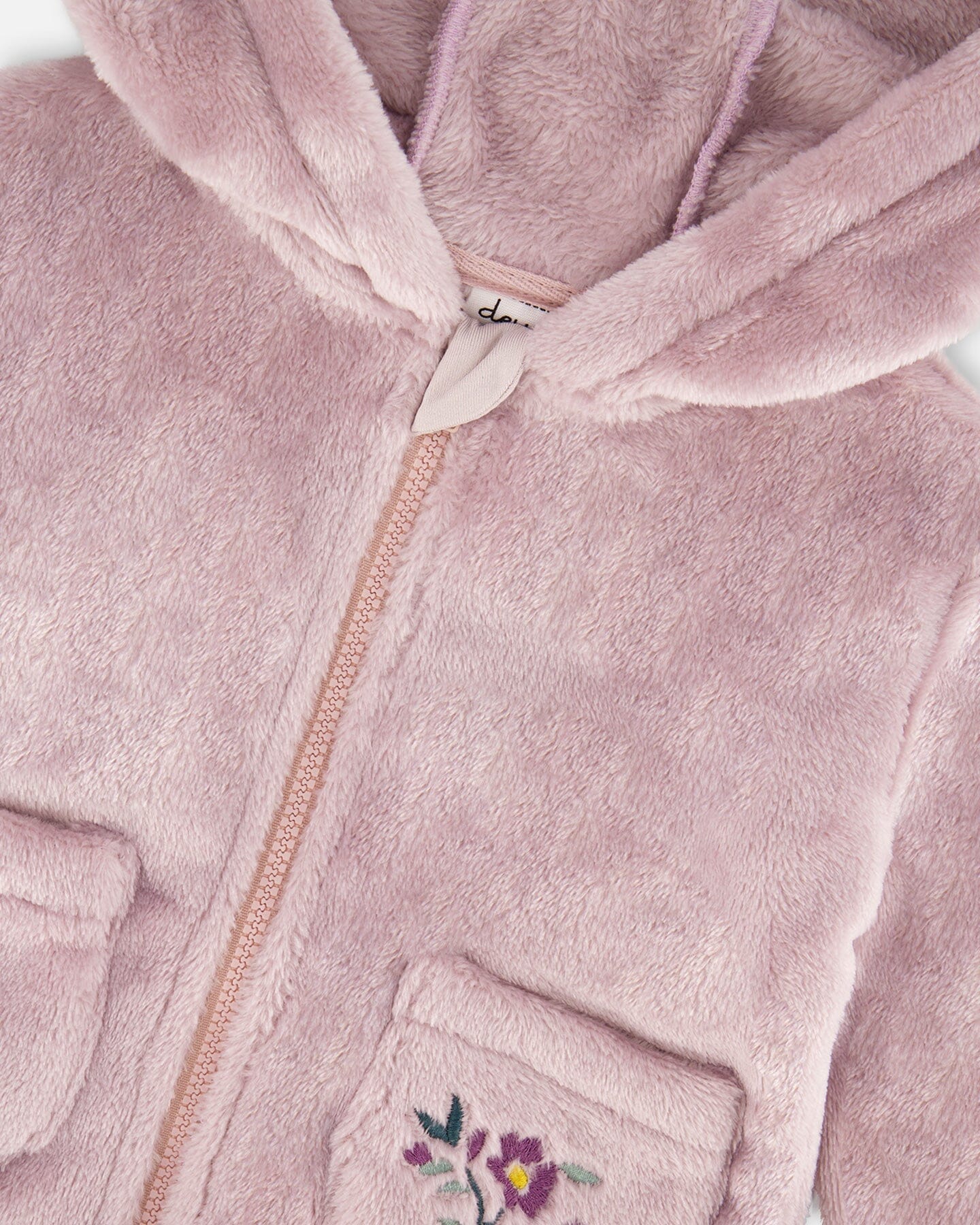 Hooded Zip Plush Jacket Neutral Purple-3